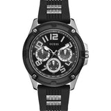 Buy Shop Guess Delta Black Dial Black Silicone Strap Watch for Men - GW0051G1 USA Online