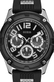 Buy Shop Guess Delta Black Dial Black Silicone Strap Watch for Men - GW0051G1 USA Online