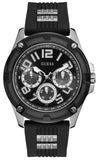 Buy Shop Guess Delta Black Dial Black Silicone Strap Watch for Men - GW0051G1 USA Online