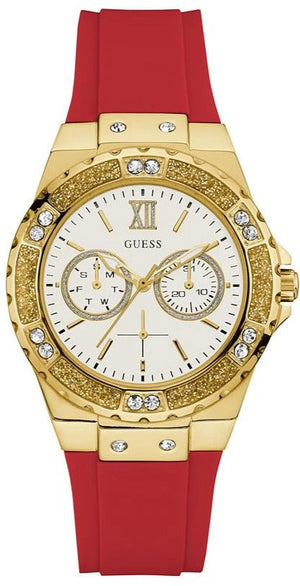 Buy Shop Guess Diamonds White Dial Red Rubber Strap Watch for Women - GW0431L1 USA Online