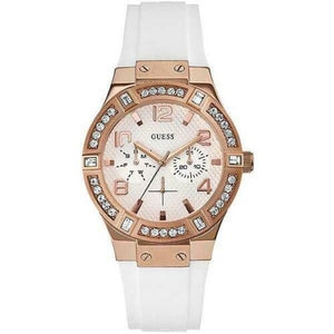 Buy Shop Guess Diamonds White Dial White Rubber Strap Watch For Women - W0426L1 USA Online