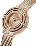 Buy Shop Guess Dream Crystals Rose Gold Dial Rose Gold Mesh Bracelet Watch For Women - GW0550L3 USA Online