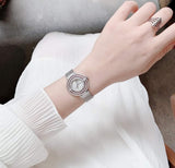Buy Shop Guess Dream Crystals Silver Dial Silver Mesh Strap Watch For Women - GW0550L1 USA Online