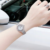 Buy Shop Guess Dream Crystals Silver Dial Silver Mesh Strap Watch For Women - GW0550L1 USA Online
