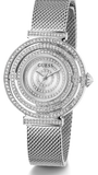 Buy Shop Guess Dream Crystals Silver Dial Silver Mesh Strap Watch For Women - GW0550L1 USA Online