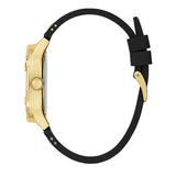 Buy Shop Guess Duchess Crystals Gold Dial Black Silicon Strap Watch For Women - GW0619L2 USA Online