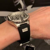 Buy Shop Guess Duchess Crystals Silver Dial Black Silicon Strap Watch For Women - GW0619L1 USA Online