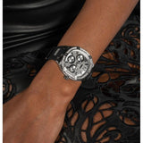 Buy Shop Guess Duchess Crystals Silver Dial Black Silicon Strap Watch For Women - GW0619L1 USA Online