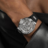 Buy Shop Guess Duchess Crystals Silver Dial Black Silicon Strap Watch For Women - GW0619L1 USA Online