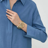 Buy Shop Guess Duchess Quartz Gold Dial Gold Steel Strap Watch For Women - GW0558L2 USA Online