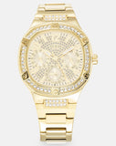 Buy Shop Guess Duchess Quartz Gold Dial Gold Steel Strap Watch For Women - GW0558L2 USA Online