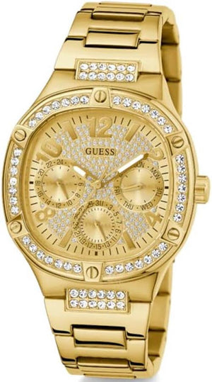 Buy Shop Guess Duchess Quartz Gold Dial Gold Steel Strap Watch For Women - GW0558L2 USA Online