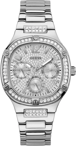 Buy Shop Guess Duchess Quartz Silver Dial Silver Steel Strap Watch For Women - GW0558L1 USA Online