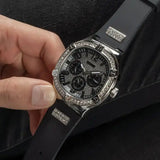 Buy Shop Guess Duke Crystals Black Dial Black Silicone Strap Watch For Men - GW0641G1 USA Online
