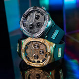 Buy Shop Guess Duke Crystals Black Dial Black Silicone Strap Watch For Men - GW0641G2 USA Online