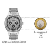 Buy Shop Guess Duke Glitz Black Dial Silver Steel Strap Watch For Men - GW0576G1 USA Online