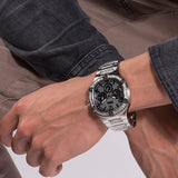 Buy Shop Guess Duke Glitz Black Dial Silver Steel Strap Watch For Men - GW0576G1 USA Online