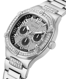 Buy Shop Guess Duke Glitz Black Dial Silver Steel Strap Watch For Men - GW0576G1 USA Online