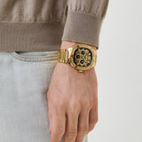 Buy Shop Guess Duke Glitz Crystals Gold Dial Gold Steel Strap Watch For Men - GW0576G2 USA Online
