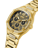 Buy Shop Guess Duke Glitz Crystals Gold Dial Gold Steel Strap Watch For Men - GW0576G2 USA Online