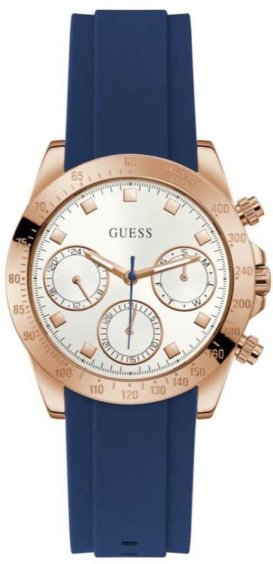 Buy Shop Guess Eclipse White Dial Blue Rubber Strap Watch for Women - GW0315L2 USA Online
