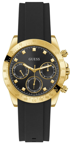 Buy Shop Guess Eclipse Multi Function Black Dial Black Rubber Strap Watch for Women - GW0315L1 USA Online