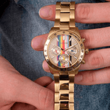 Buy Shop Guess Eclipse Multifunction Gold Dial Gold Steel Strap Watch for Women - GW0433L1 USA Online