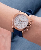 Buy Shop Guess Eclipse White Dial Blue Rubber Strap Watch for Women - GW0315L2 USA Online