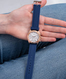 Buy Shop Guess Eclipse White Dial Blue Rubber Strap Watch for Women - GW0315L2 USA Online