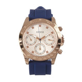 Buy Shop Guess Eclipse White Dial Blue Rubber Strap Watch for Women - GW0315L2 USA Online