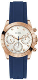 Buy Shop Guess Eclipse White Dial Blue Rubber Strap Watch for Women - GW0315L2 USA Online