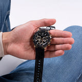 Buy Shop Guess Edge Chronograph Black Dial Black Leather Strap Watch For Men - GW0492G1 USA Online