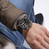 Buy Shop Guess Edge Chronograph Black Dial Black Leather Strap Watch For Men - GW0492G1 USA Online