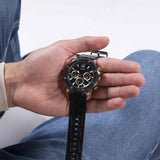 Buy Shop Guess Edge Chronograph Black Dial Black Leather Strap Watch For Men - GW0492G1 USA Online