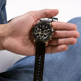 Buy Shop Guess Edge Chronograph Black Dial Black Leather Strap Watch For Men - GW0492G1 USA Online