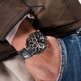 Buy Shop Guess Edge Chronograph Black Dial Black Leather Strap Watch For Men - GW0492G1 USA Online