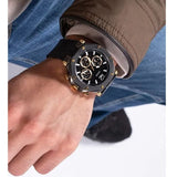 Buy Shop Guess Edge Chronograph Black Dial Black Leather Strap Watch For Men - GW0492G1 USA Online