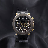 Buy Shop Guess Edge Chronograph Black Dial Black Leather Strap Watch For Men - GW0492G1 USA Online