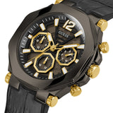 Buy Shop Guess Edge Chronograph Black Dial Black Leather Strap Watch For Men - GW0492G1 USA Online