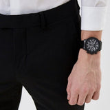 Buy Shop Guess Edge Chronograph Black Dial Black Steel Strap Watch For Men - GW0539G3 USA Online
