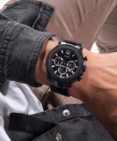 Buy Shop Guess Edge Chronograph Black Dial Black Steel Strap Watch For Men - GW0539G3 USA Online