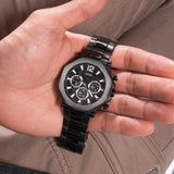 Buy Shop Guess Edge Chronograph Black Dial Black Steel Strap Watch For Men - GW0539G3 USA Online