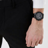 Buy Shop Guess Edge Chronograph Black Dial Black Steel Strap Watch For Men - GW0539G3 USA Online