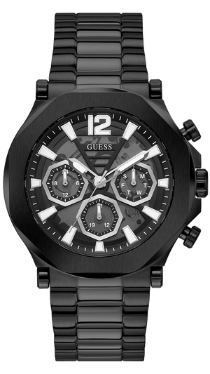 Buy Shop Guess Edge Chronograph Black Dial Black Steel Strap Watch For Men - GW0539G3 USA Online