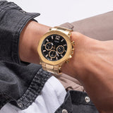 Buy Shop Guess Edge Chronograph Black Dial Gold Steel Strap Watch For Men - GW0539G2 USA Online