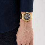 Buy Shop Guess Edge Chronograph Black Dial Gold Steel Strap Watch For Men - GW0539G2 USA Online