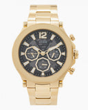 Buy Shop Guess Edge Chronograph Black Dial Gold Steel Strap Watch For Men - GW0539G2 USA Online