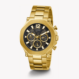 Buy Shop Guess Edge Chronograph Black Dial Gold Steel Strap Watch For Men - GW0539G2 USA Online