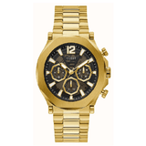 Buy Shop Guess Edge Chronograph Black Dial Gold Steel Strap Watch For Men - GW0539G2 USA Online