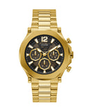 Buy Shop Guess Edge Chronograph Black Dial Gold Steel Strap Watch For Men - GW0539G2 USA Online